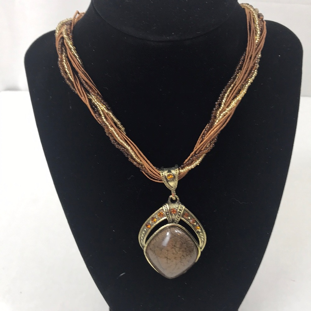 Brown Boho Necklace Pendant